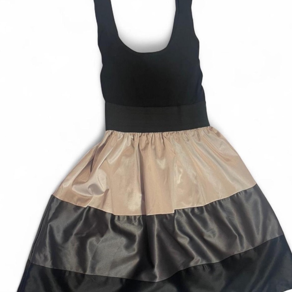 Body Central Black and Tan Midi Dress